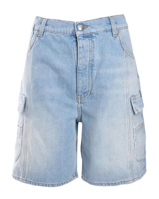 Off-White c/o Virgil Abloh Blue Denim Cargo Shorts