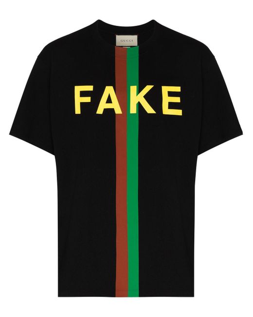 Gucci Black Fake/not Crew-neck T-shirt for men