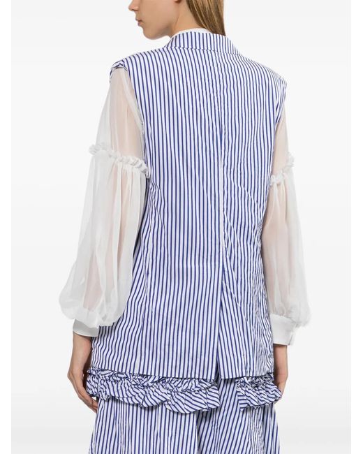 Comme des Garçons Blue Striped Waistcoat