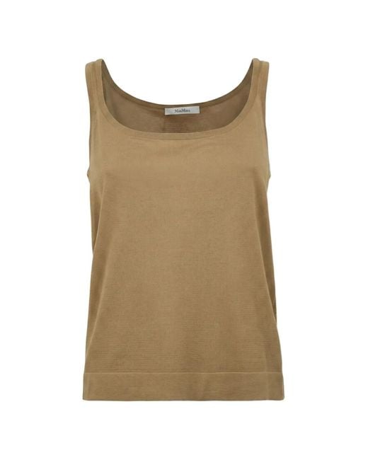 Max Mara Natural Débardeur En Maille À Encolure Ronde