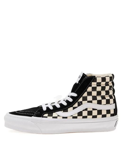 Vans Black Sk8-Hi Reissue 38 Lx Checkerboard Sneakers
