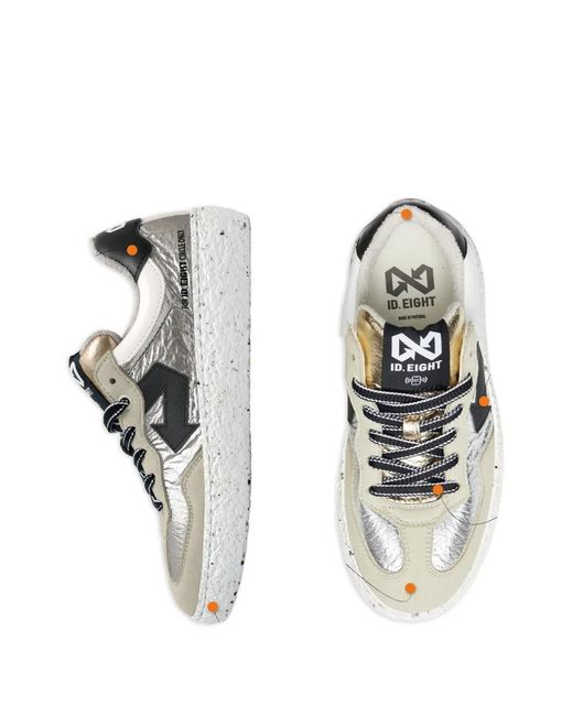 ID EIGHT White Uriduri Arrow-Detail Sneakers