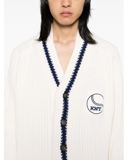 Kiton Natural Logo Patched Cardigan for men