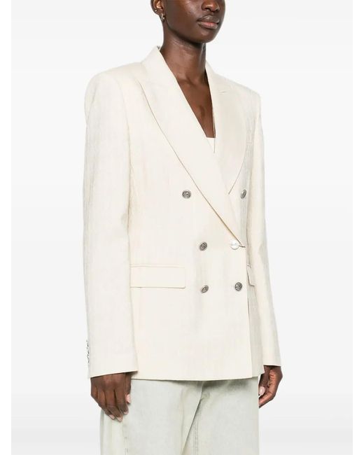 Etro Natural Double-Breasted Blazer