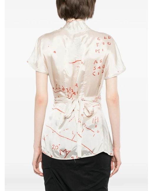 Rick Owens White Wrap Ss Blouse