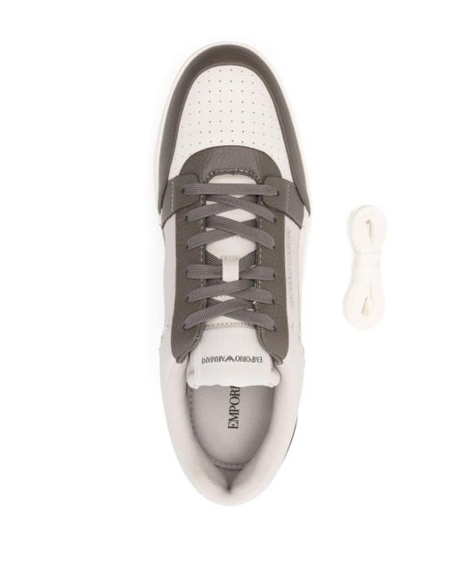 Emporio Armani Sneakers Met Colourblocking in het White voor heren