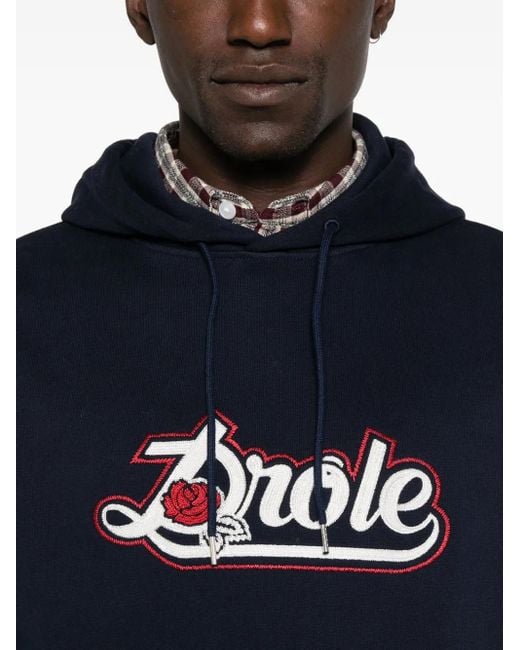 Drole de Monsieur Blue Rose Logo Hoodie for men