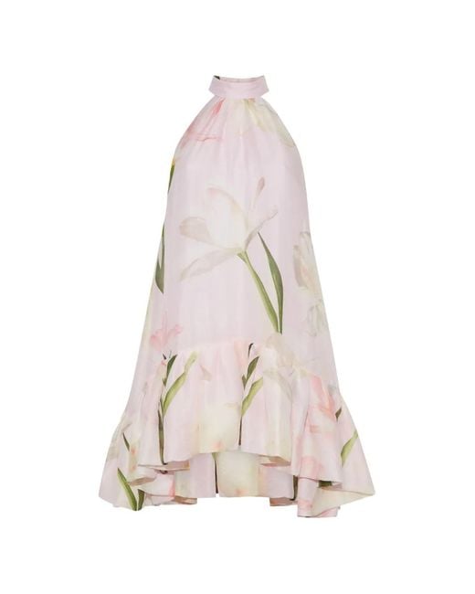 Cara Cara Pink Arca Floral-Print Ruffled Dress