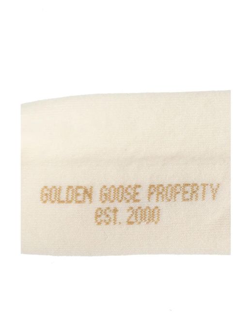 Golden Goose Deluxe Brand White Branded Socks