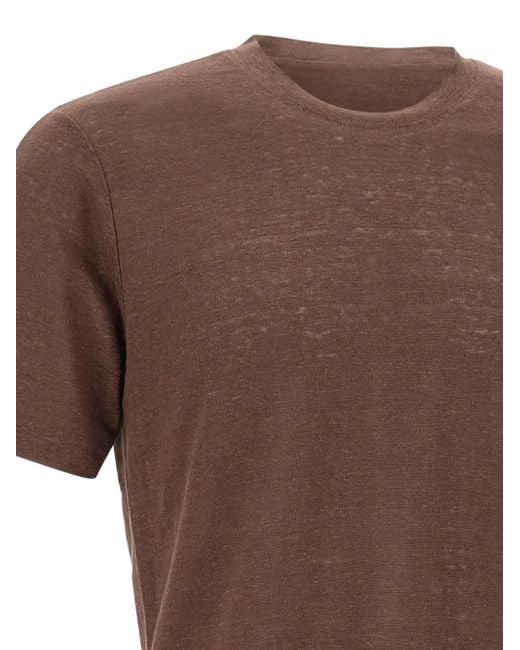 Diktat Brown Linen T-Shirt for men