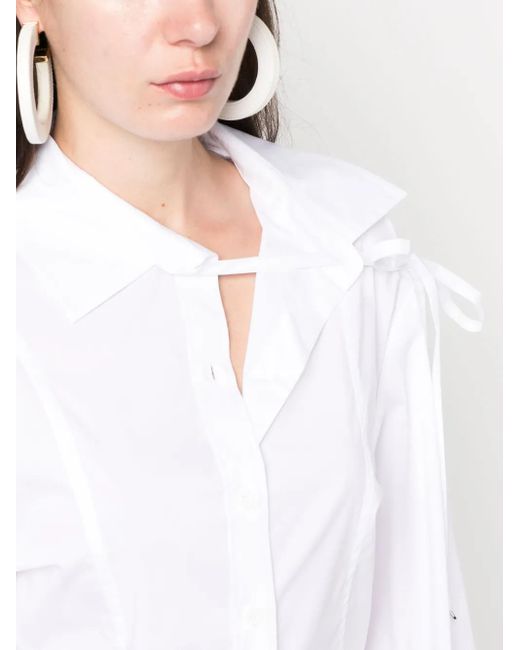 Chemise La Chemise Ruban En Coton Jacquemus en coloris White