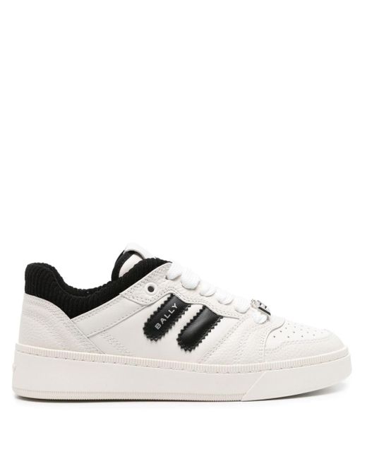 Bally White Royalty Panelled Leather Sneakers