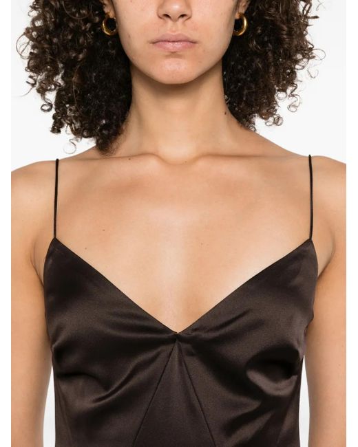 Staud Trinity Maxi-Jurk Met Kanten Vlakken in het Brown
