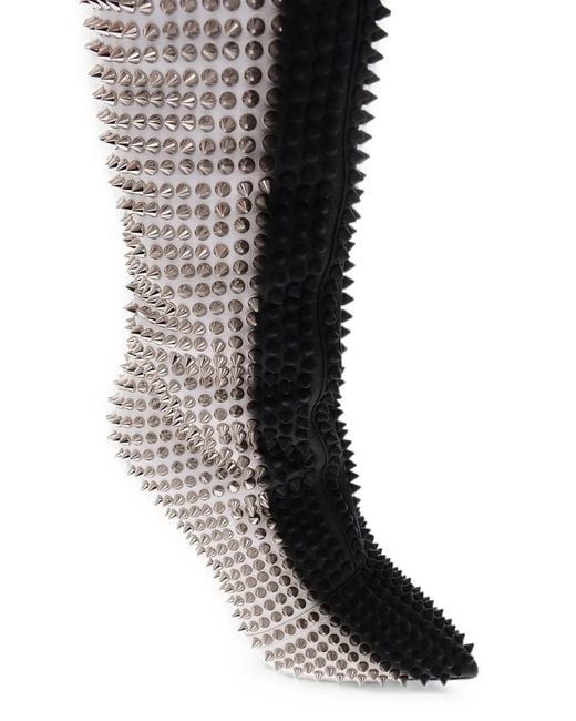 Philipp Plein White Studded Lace-Up Over-The-Knee Boots