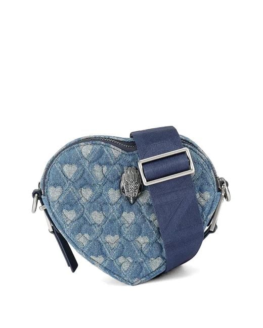 Kurt Geiger Blue Heart-Quilted Cross Body Bag