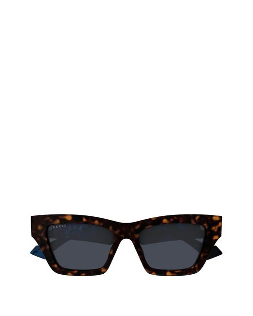 Gucci Black Tortoiseshell-Effect Sunglasses