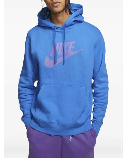 Nike Blue Logo-Print Hoodie for men