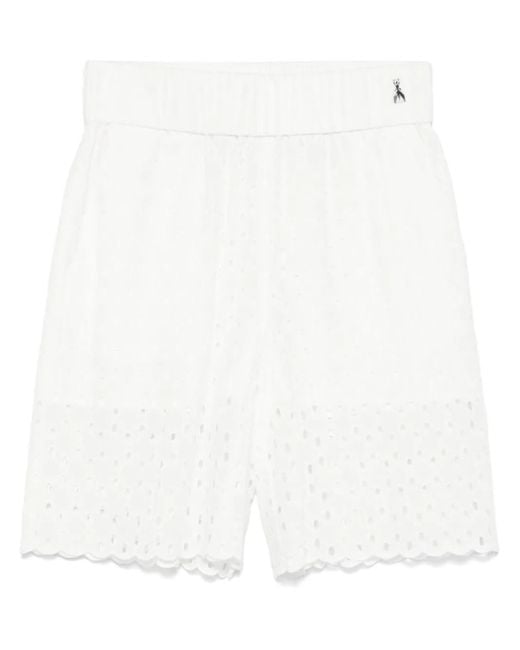 Patrizia Pepe White Shorts Mit Lochstickerei