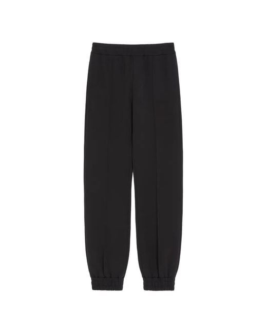 Valentino Garavani Black Cotton Jogging Pants With Vgold for men