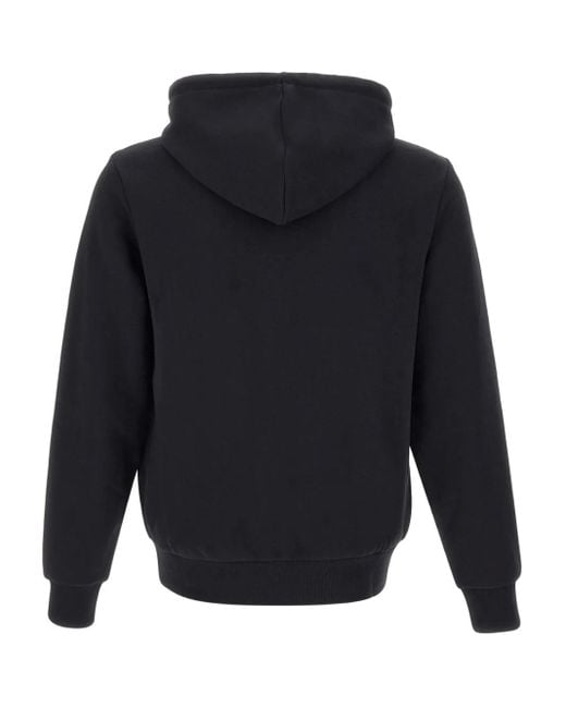 Sun 68 Blue Drawstring Zip Cotton Hoodie for men