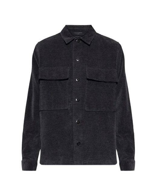 AllSaints Blue Hawker Corduroy Shirt for men
