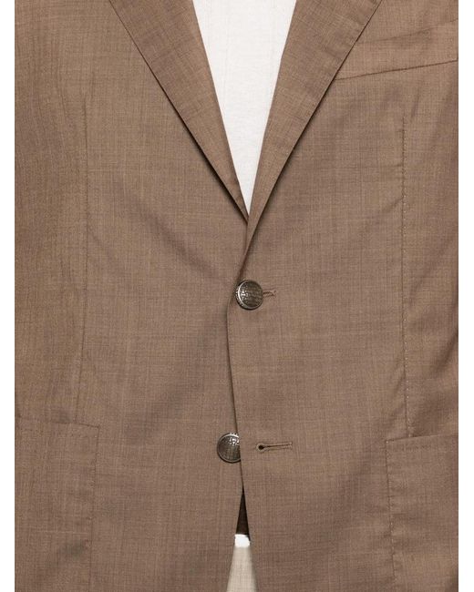 Tagliatore Brown Buttoned Single-Breasted Blazer for men