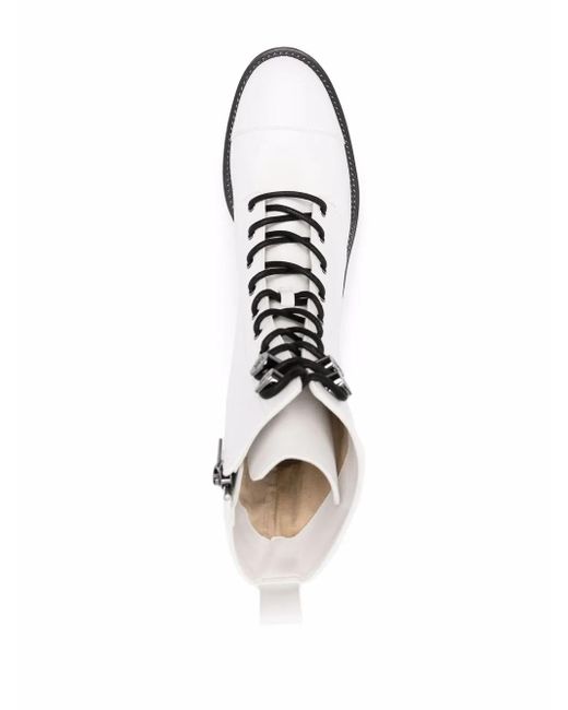 MICHAEL Michael Kors White Bryce Lace-Up Boots