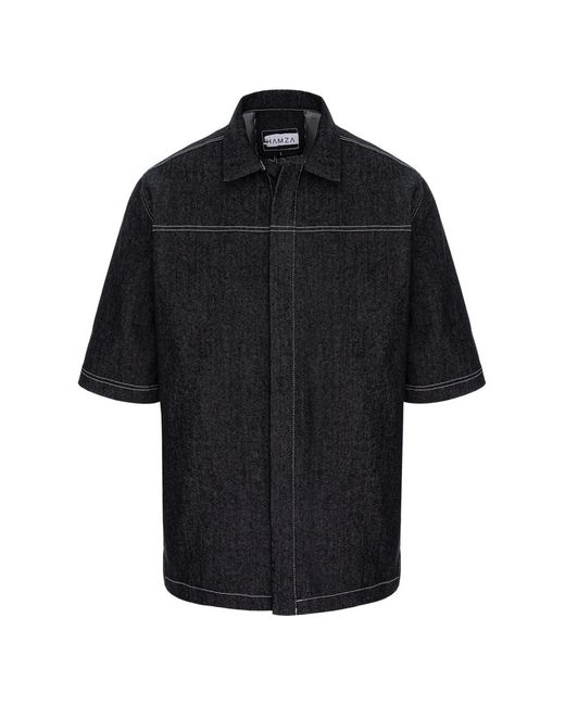 Hamza Blue Six Denim Shirt for men