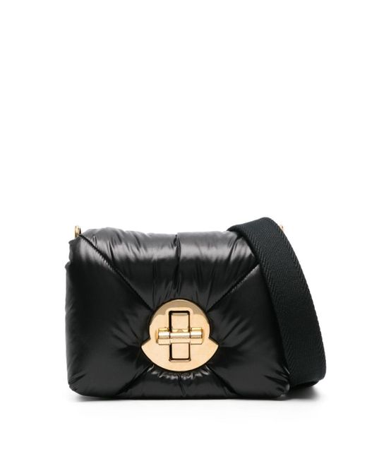 Moncler Black Mini Puf Leather Crossbody Bag