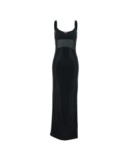 Twentyfourhaitch Black Robe Longue À Design Sans Manches