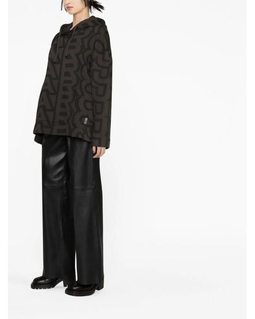Marc Jacobs Black Monogram Oversized Drawstring Hoodie