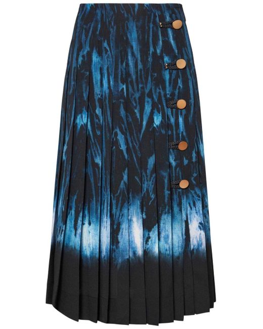 Altuzarra Blue Tullius Shibori-print Midi Skirt