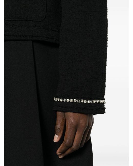 Veste en tweed à ornements de pierres N°21 en coloris Black