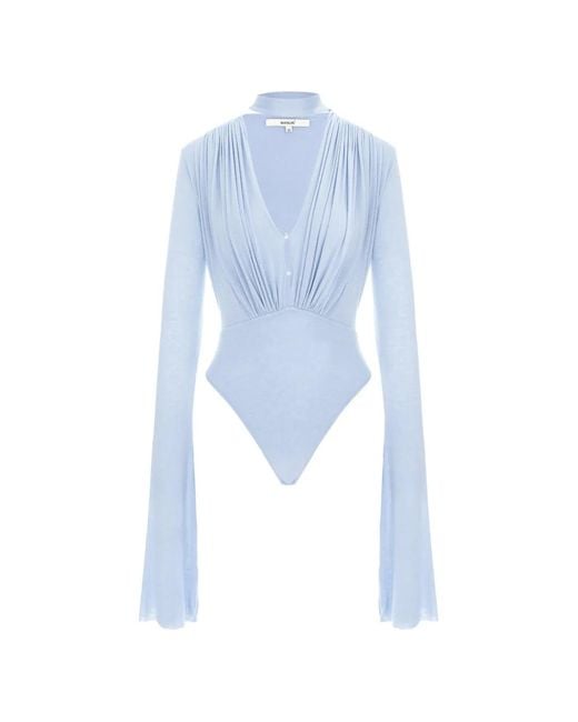 MANURI Blue Body Suki À Design Plissé
