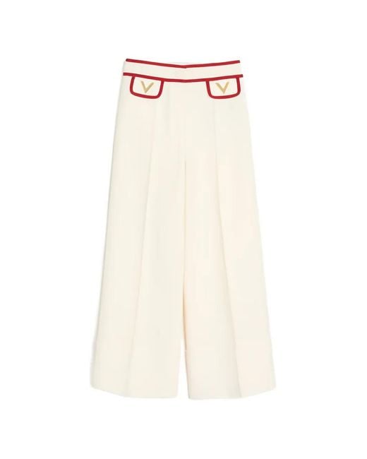 Valentino Garavani Natural Crepe Couture Trousers