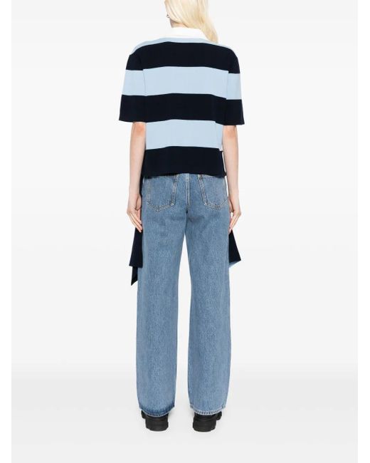 Monse Cascade Gestreepte Top in het Blue