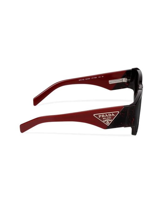 Prada Black Triangle Logo Square-Frame Sunglasses for men