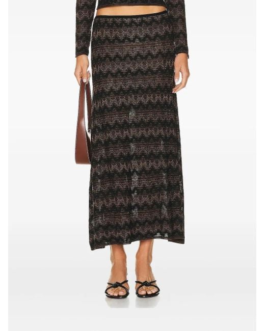 Christopher Esber Black Palais Knitted Midi Skirt