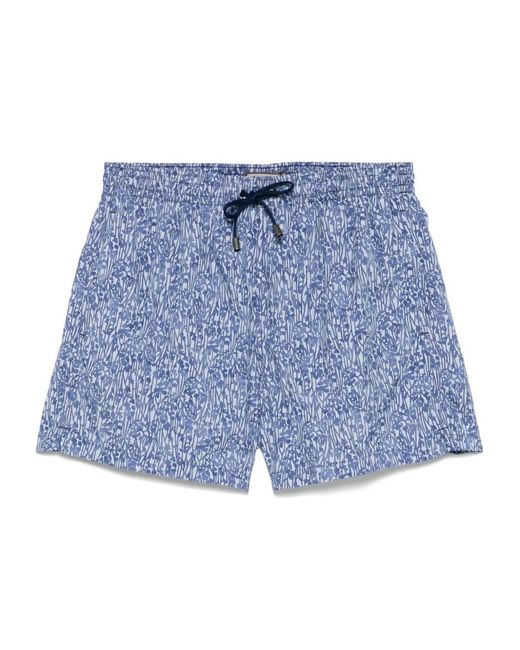 Bañador Estampado Canali de hombre de color Blue