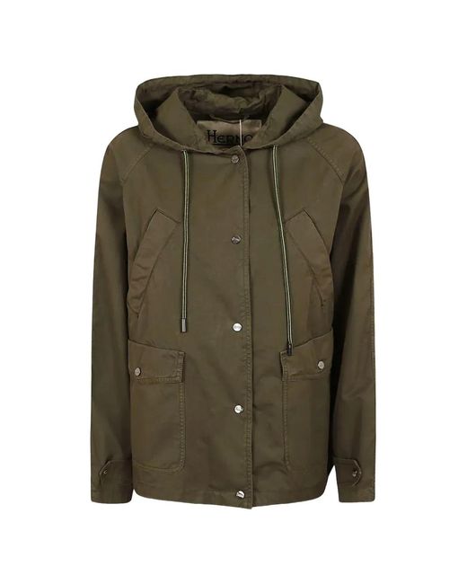 Herno Green Hooded Drawstring Jacket