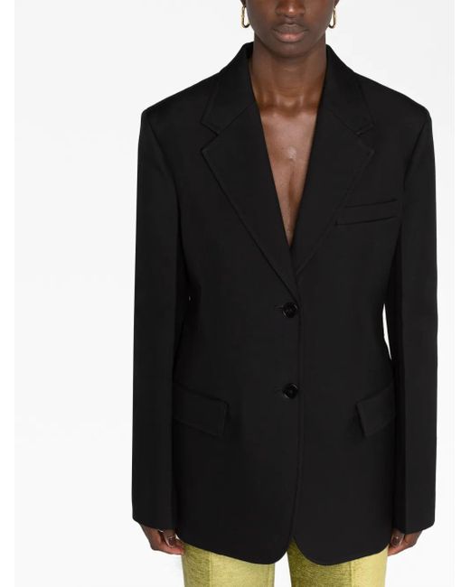 Jil Sander Black Single-Breasted Cotton Blazer