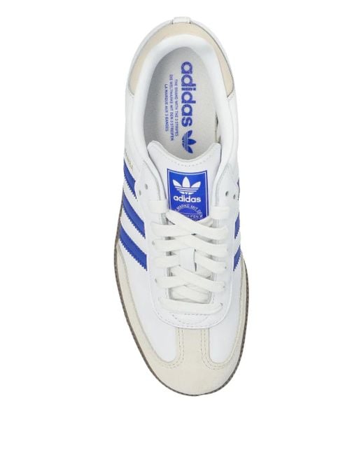 Adidas White Samba 3-Stripes Sneakers for men