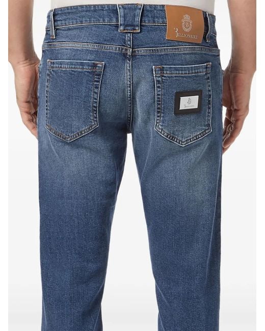 Billionaire Blue Jean Droit À Patch Logo for men