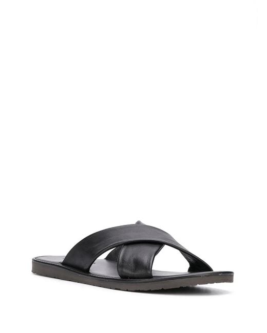 Scarosso Black Adriano Crossover Sandals for men