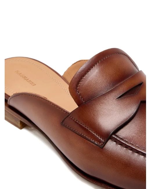Magnanni Shoes Brown Mules À Entaille Penny