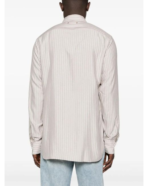 Golden Goose Deluxe Brand White Long-Sleeve Striped Shirt for men