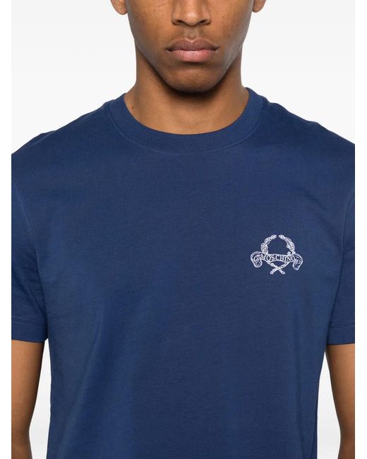 Moschino Blue Crew-Neck Short-Sleeve T-Shirt for men