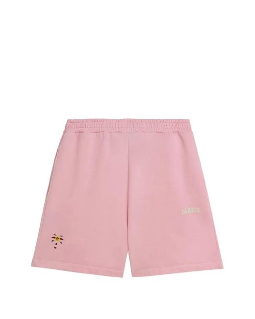 Barrow Pink Drawstring Logo Shorts for men