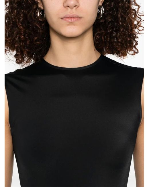 Body sin mangas con logo en relieve Mugler de color Black