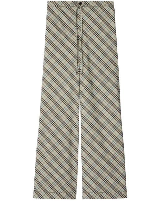 Burberry Gray Checked Trousers